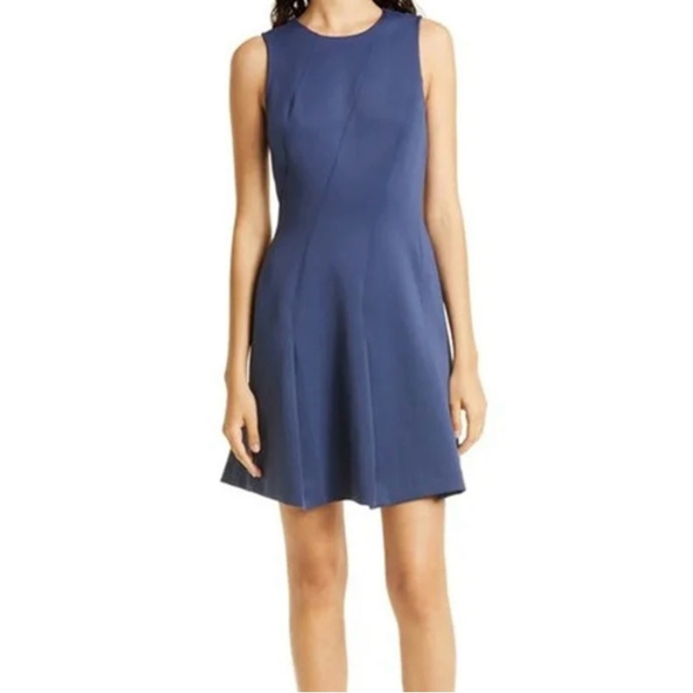 Ted baker blue fit and flare skater dress size 4 (us size 8)